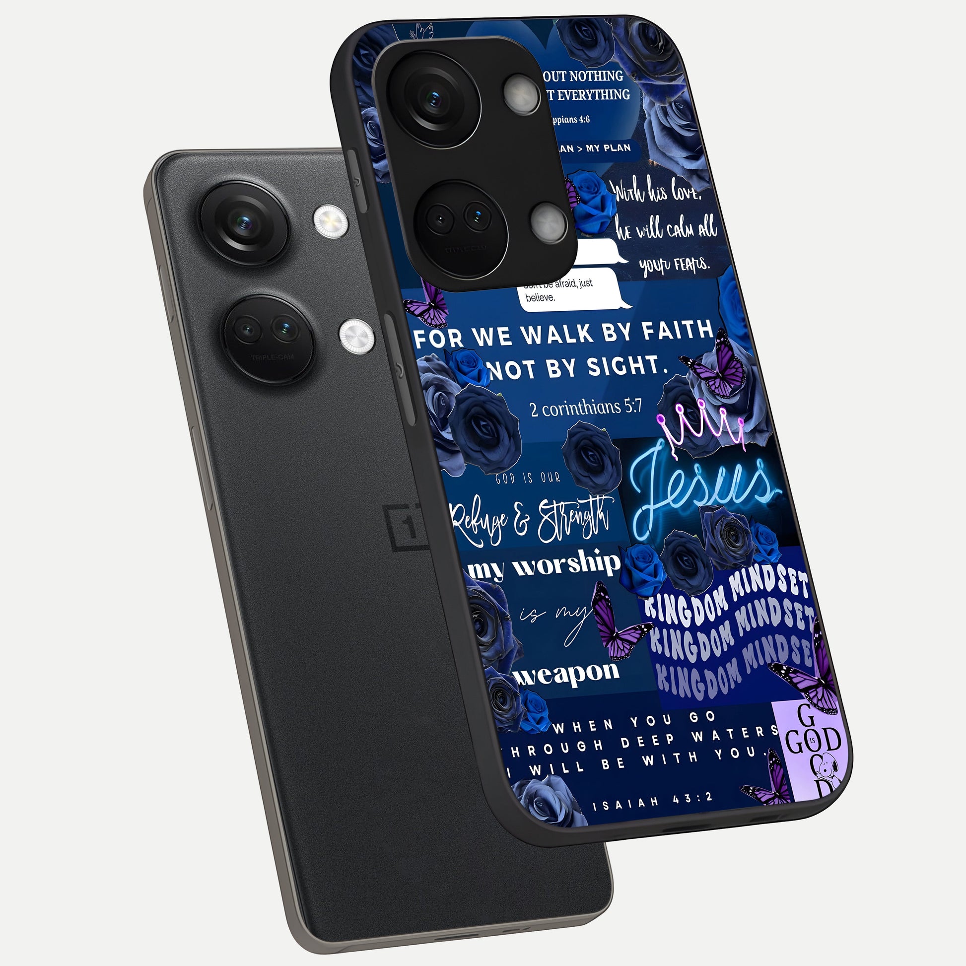  Kingdom Faith Glow phone case For Oneplus Nord 3 showing premium glass back cover with detailed artwork