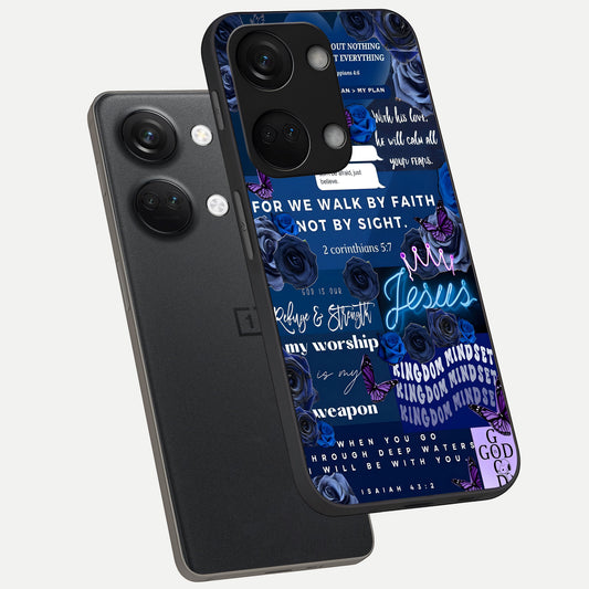  Kingdom Faith Glow phone case For Oneplus Nord 3 showing premium glass back cover with detailed artwork