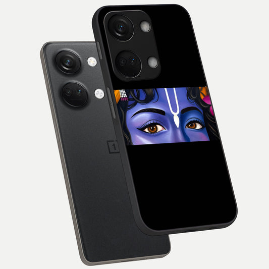  Krishna Eye phone case For Oneplus Nord 3 showing premium glass back cover with detailed artwork