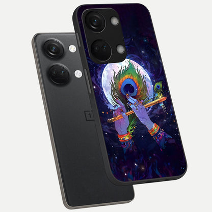  Krishna Hands Art phone case For Oneplus Nord 3 showing premium glass back cover with detailed artwork