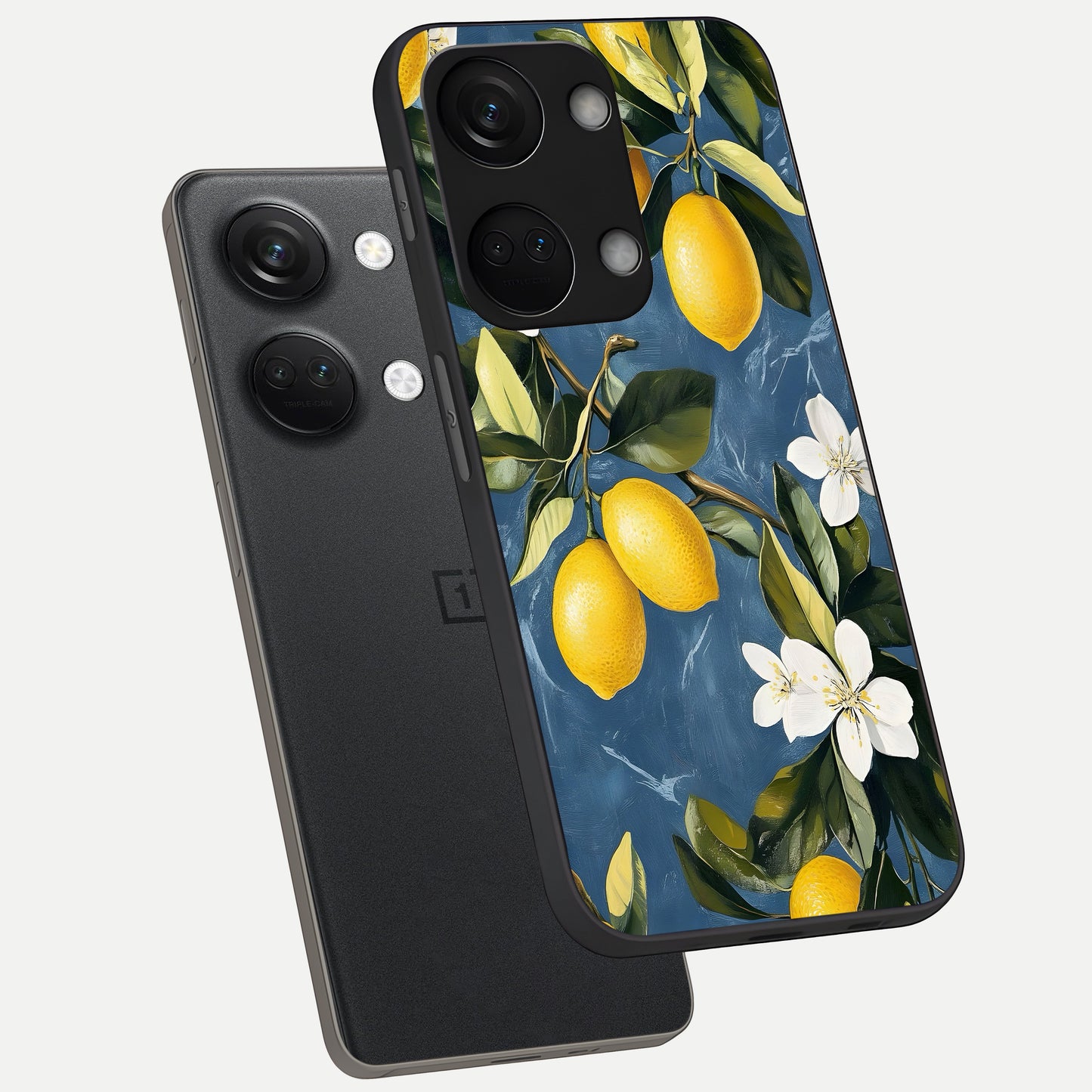  Lemon Dream Garden phone case For Oneplus Nord 3 showing premium glass back cover with detailed artwork