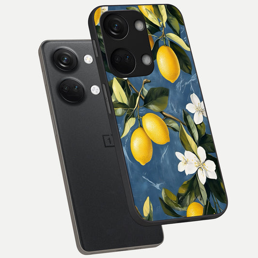  Lemon Dream Garden phone case For Oneplus Nord 3 showing premium glass back cover with detailed artwork