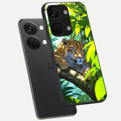  Leopard in Jungle phone case For Oneplus Nord 3 showing premium glass back cover with detailed artwork