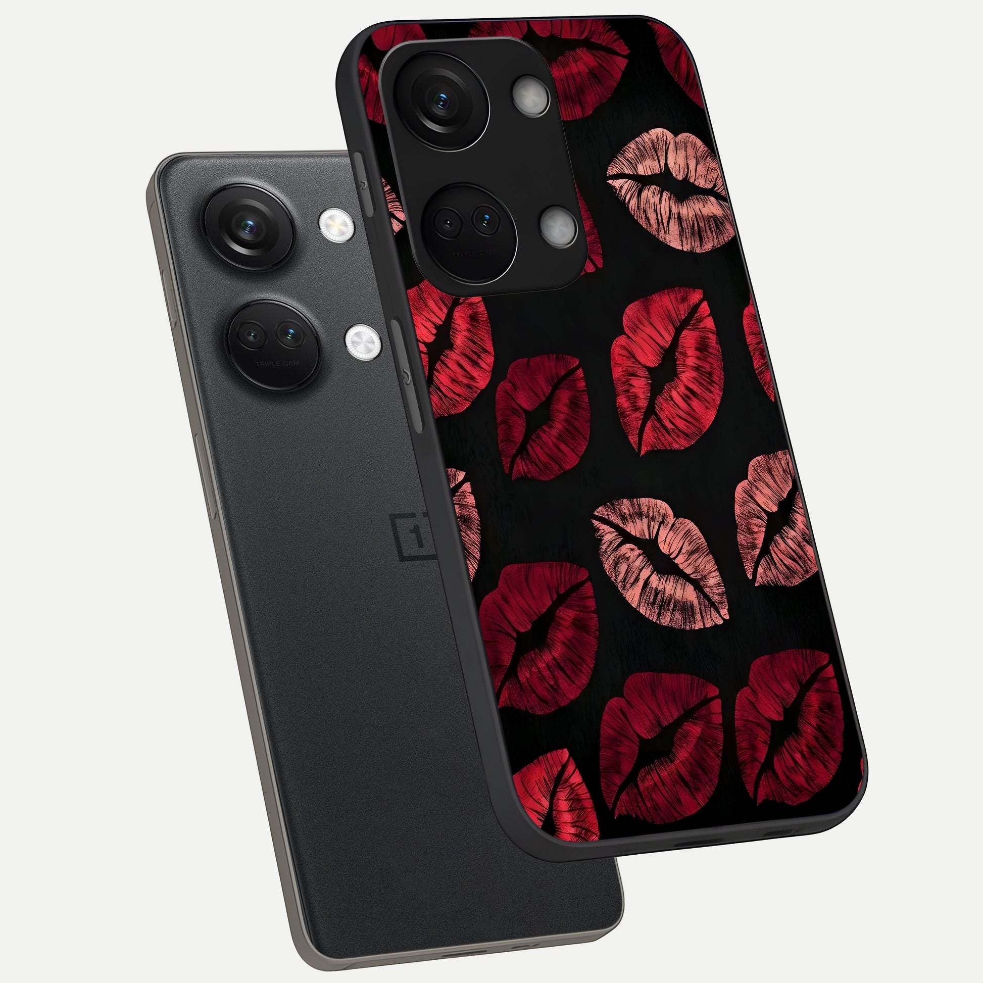  Midnight Kiss Love phone case For Oneplus Nord 3 showing premium glass back cover with detailed artwork