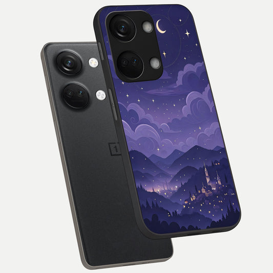 Minimal Night View phone case For Oneplus Nord 3 showing premium glass back cover with detailed artwork
