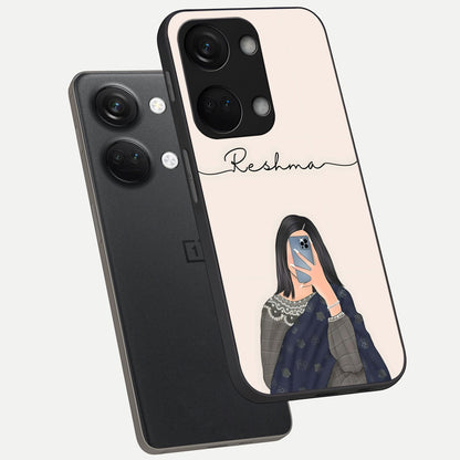  Mirror Mood Muse With Custom Name phone case For Oneplus Nord 3 showing premium glass back cover with detailed artwork
