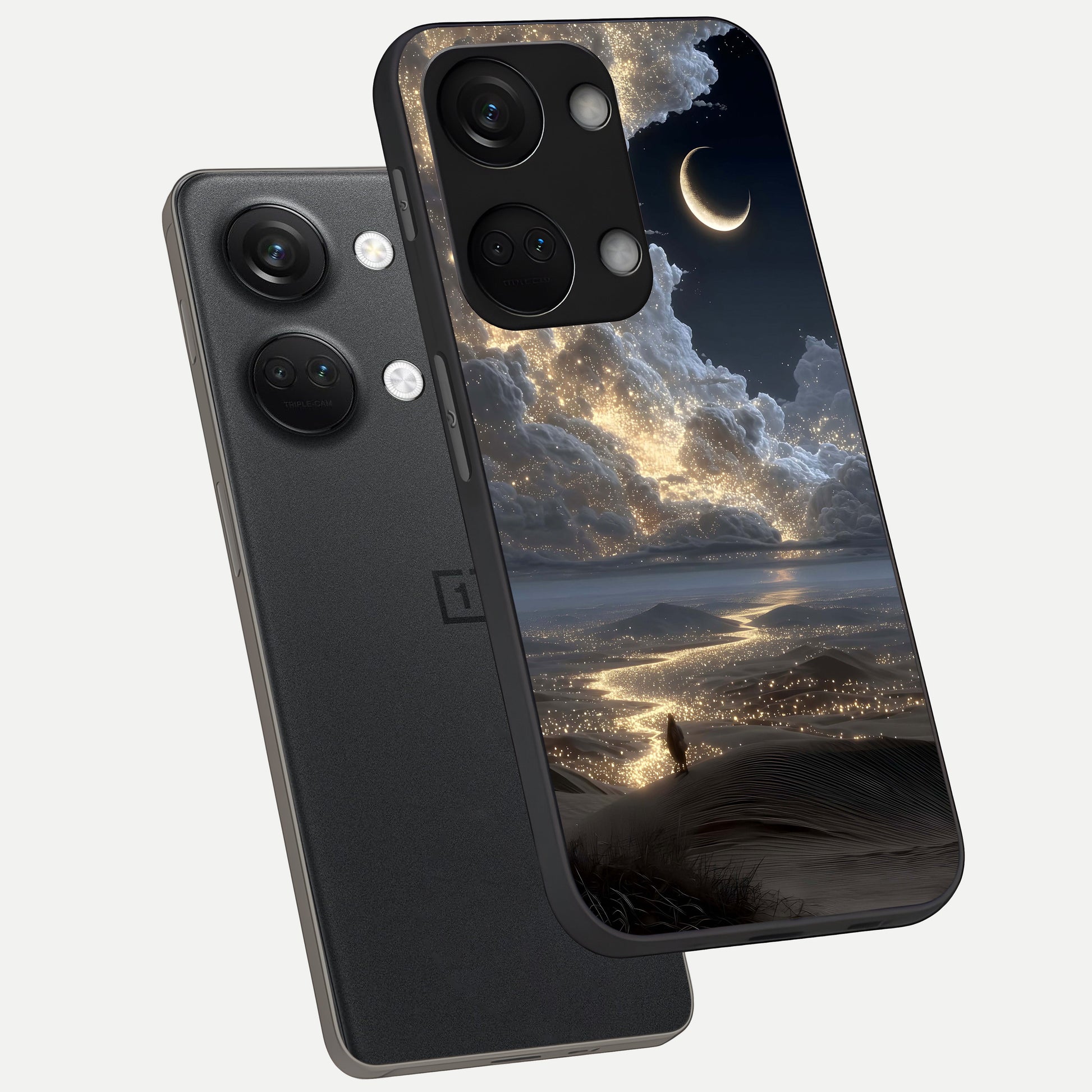  Moonlight Spark Path phone case For Oneplus Nord 3 showing premium glass back cover with detailed artwork