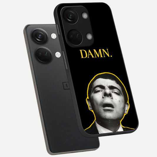  Mr Bean Damn phone case For Oneplus Nord 3 showing premium glass back cover with detailed artwork