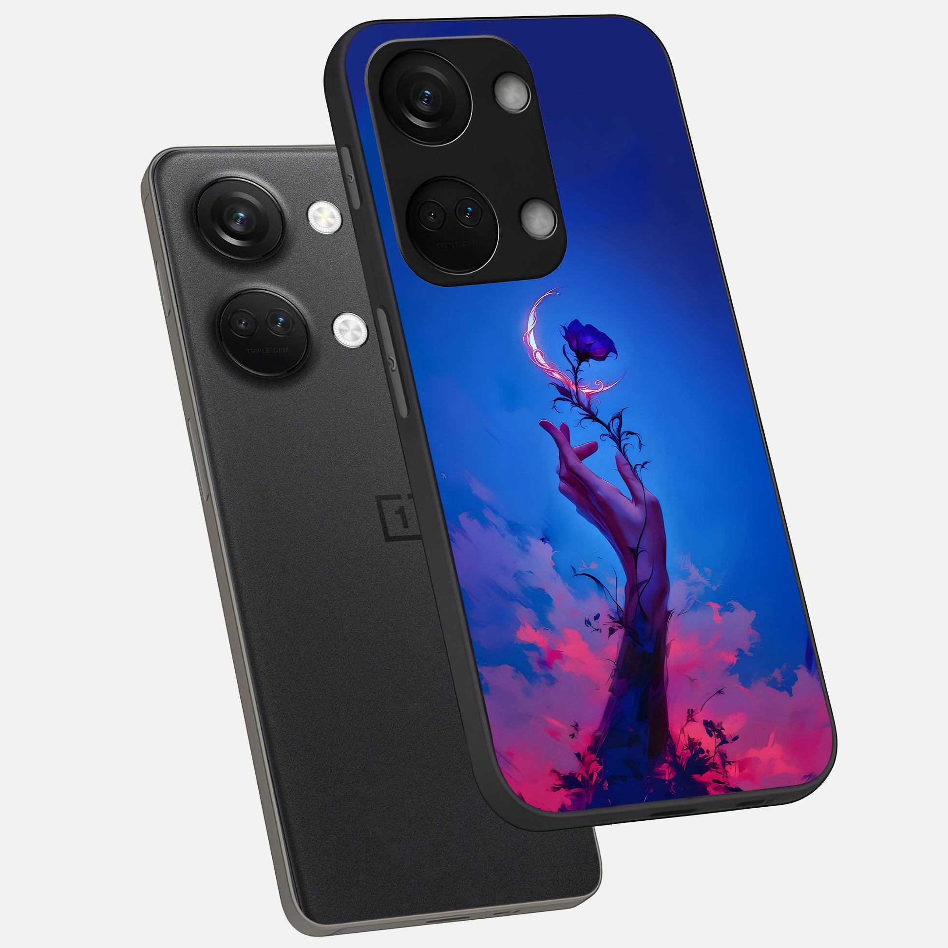  Mystic Hand phone case For Oneplus Nord 3 showing premium glass back cover with detailed artwork