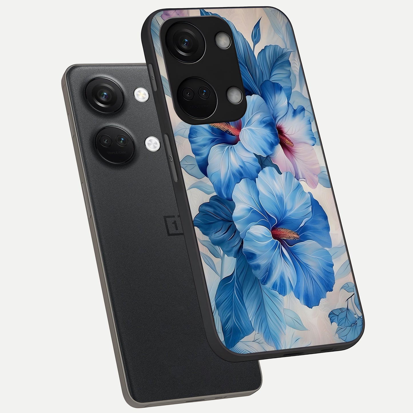  Ocean Hibiscus Grace phone case For Oneplus Nord 3 showing premium glass back cover with detailed artwork