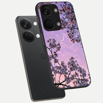  Purple Serenity Moon phone case For Oneplus Nord 3 showing premium glass back cover with detailed artwork