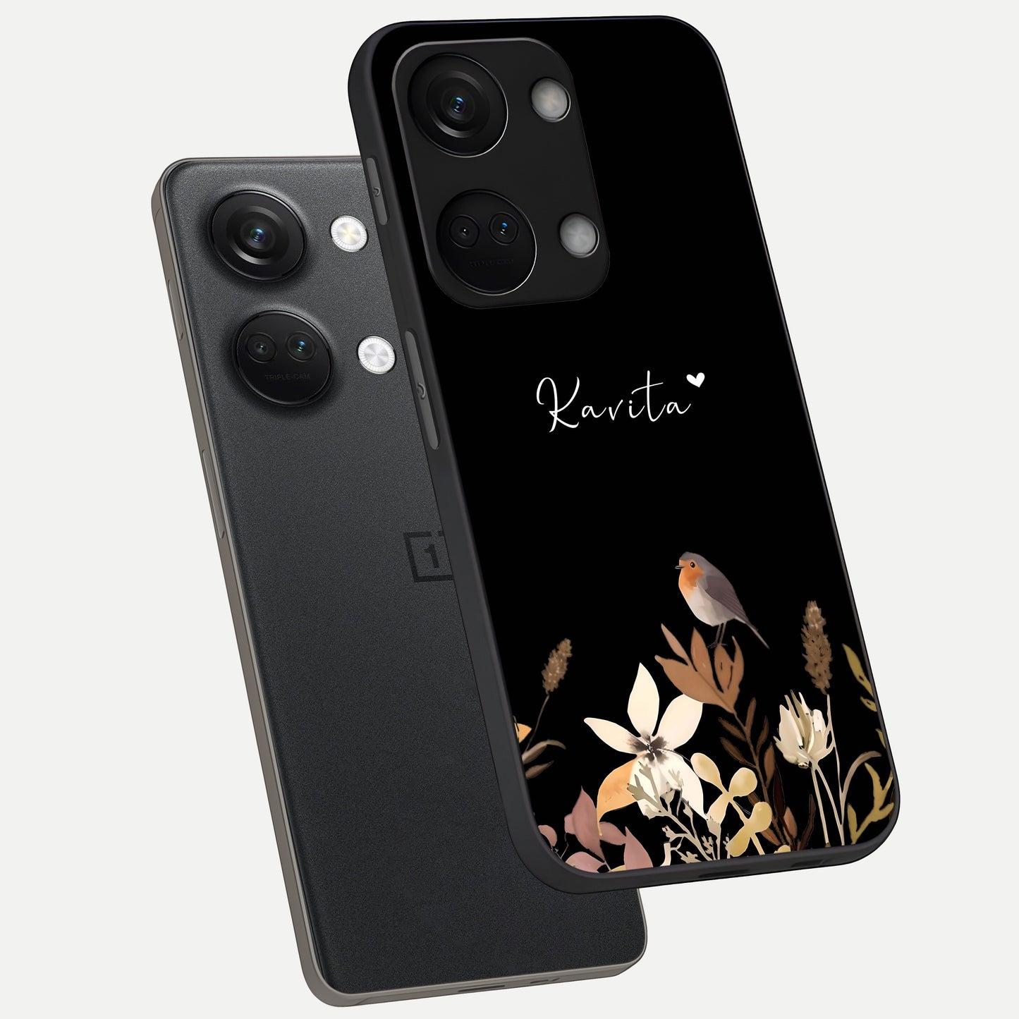  Quiet Garden Tune Custom Name phone case For Oneplus Nord 3 showing premium glass back cover with detailed artwork