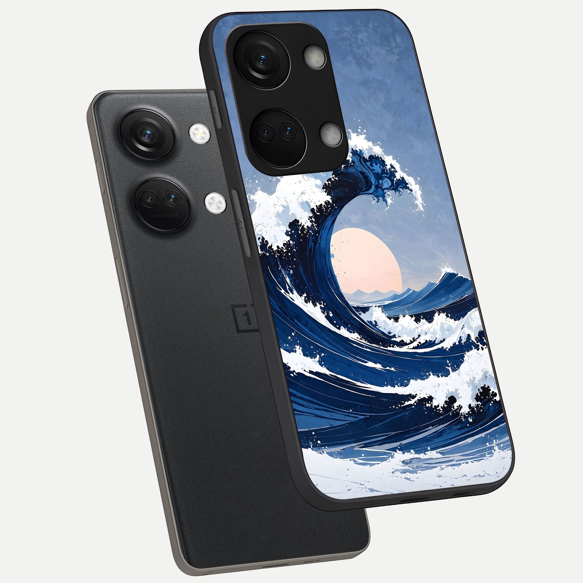  Rising Tide Power phone case For Oneplus Nord 3 showing premium glass back cover with detailed artwork