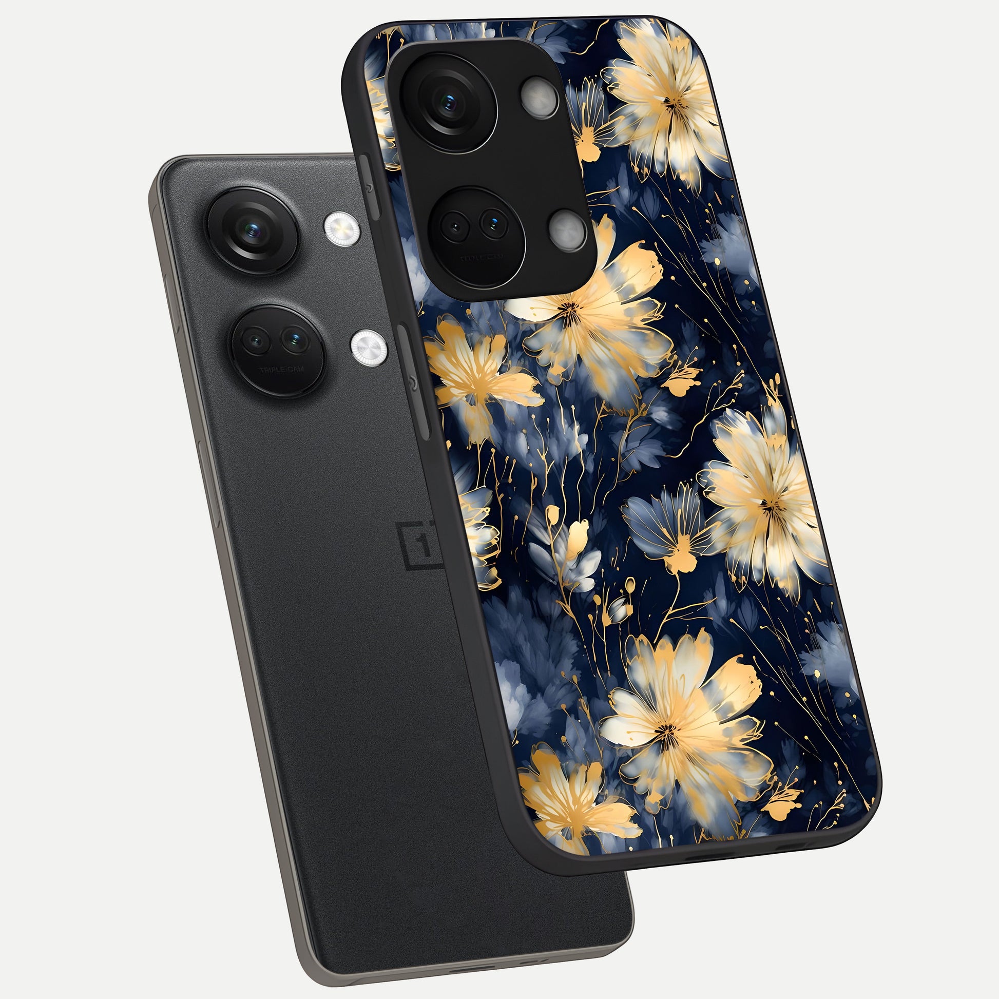  Royal Petal Dream phone case For Oneplus Nord 3 showing premium glass back cover with detailed artwork