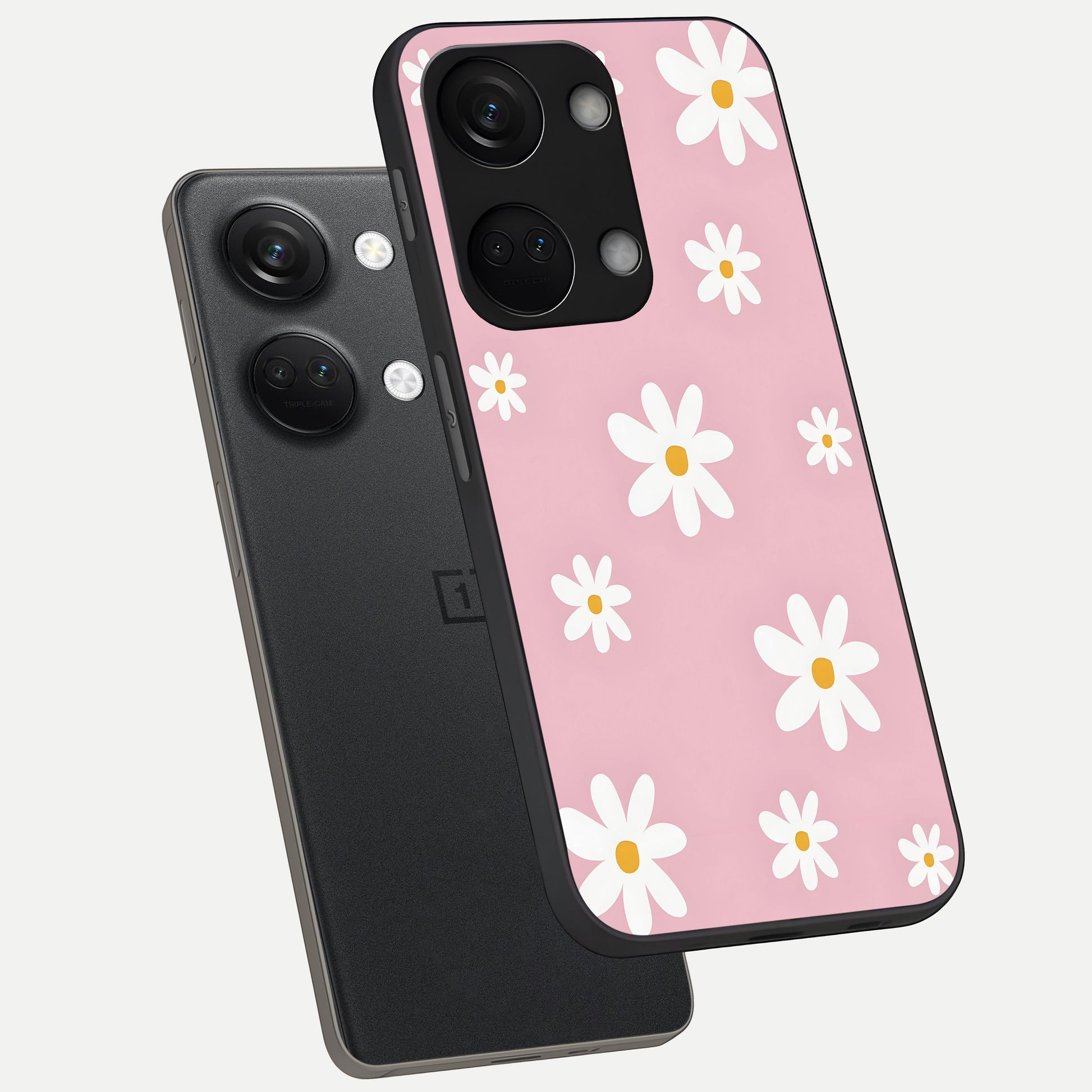  Soft Daisy Bliss phone case For Oneplus Nord 3 showing premium glass back cover with detailed artwork