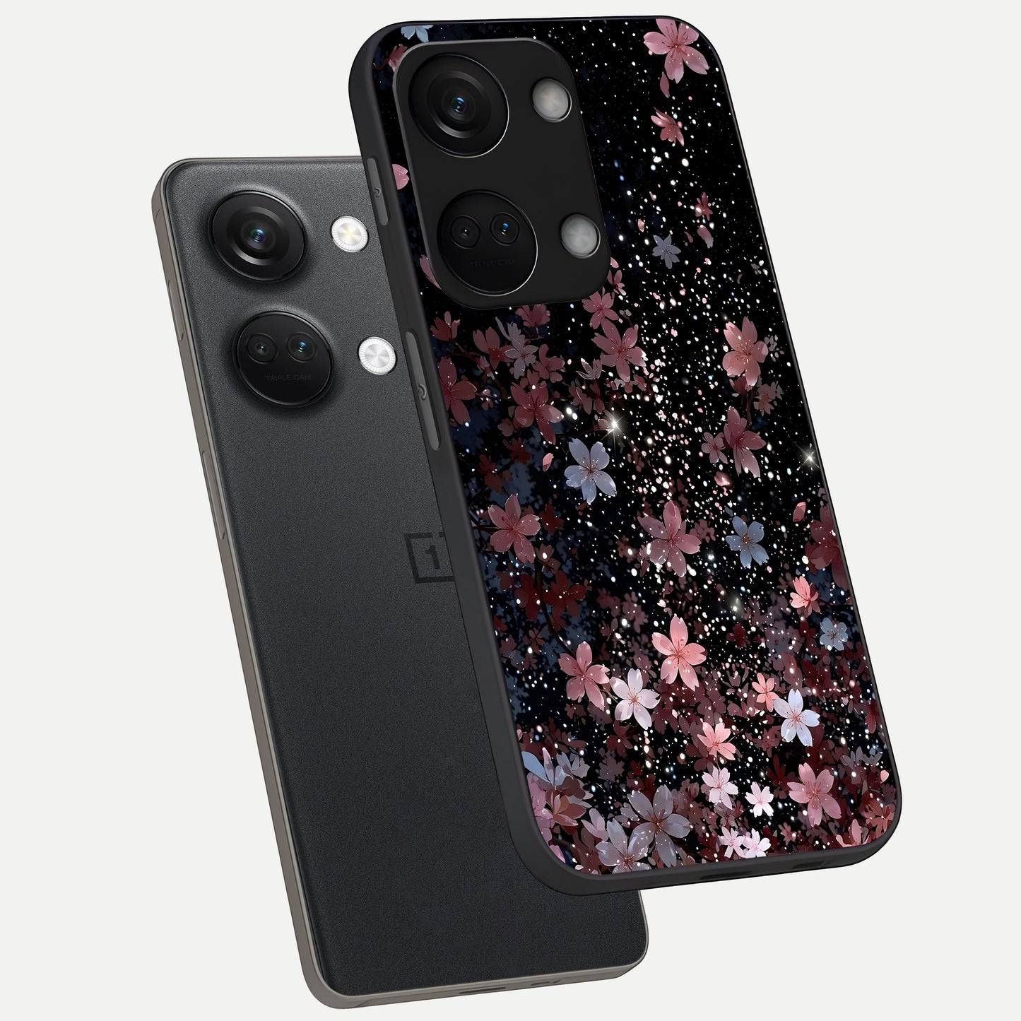  Starlit Flower Dreams phone case For Oneplus Nord 3 showing premium glass back cover with detailed artwork
