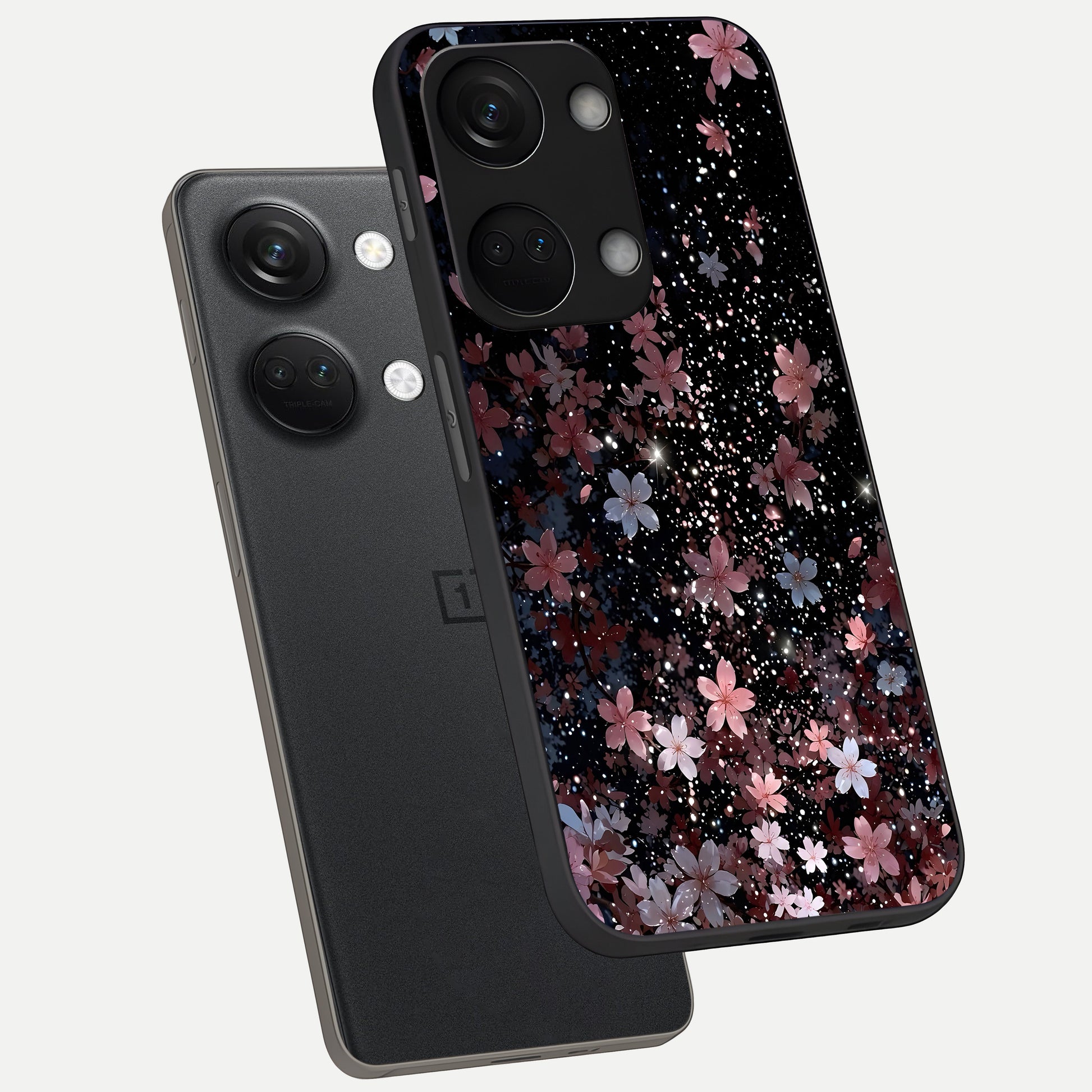  Starlit Flower Dreams phone case For Oneplus Nord 3 showing premium glass back cover with detailed artwork