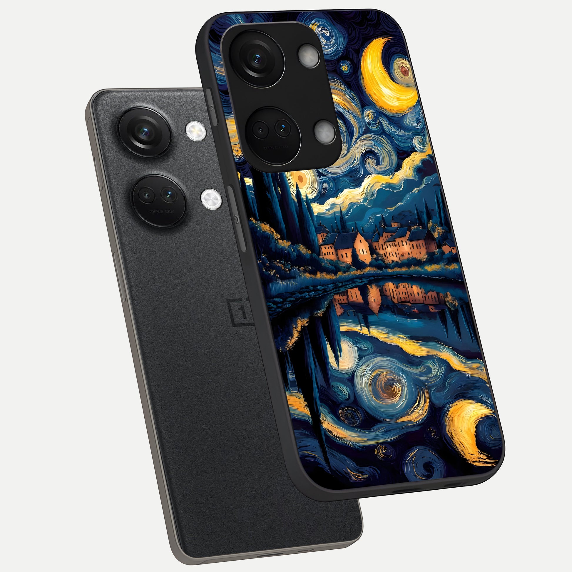  Starry Sky Serenity phone case For Oneplus Nord 3 showing premium glass back cover with detailed artwork