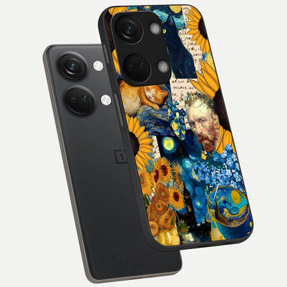  Sunflower Chic Mood Custom Name phone case For Oneplus Nord 3 showing premium glass back cover with detailed artwork
