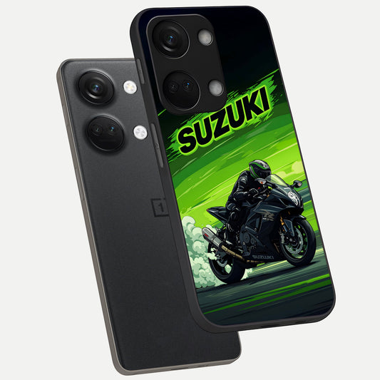  Suzuki Speed Beast phone case For Oneplus Nord 3 showing premium glass back cover with detailed artwork