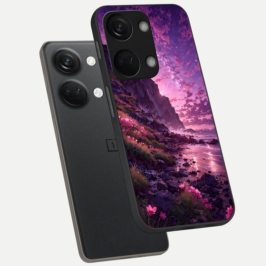  Twilight Blossom Coast phone case For Oneplus Nord 3 showing premium glass back cover with detailed artwork