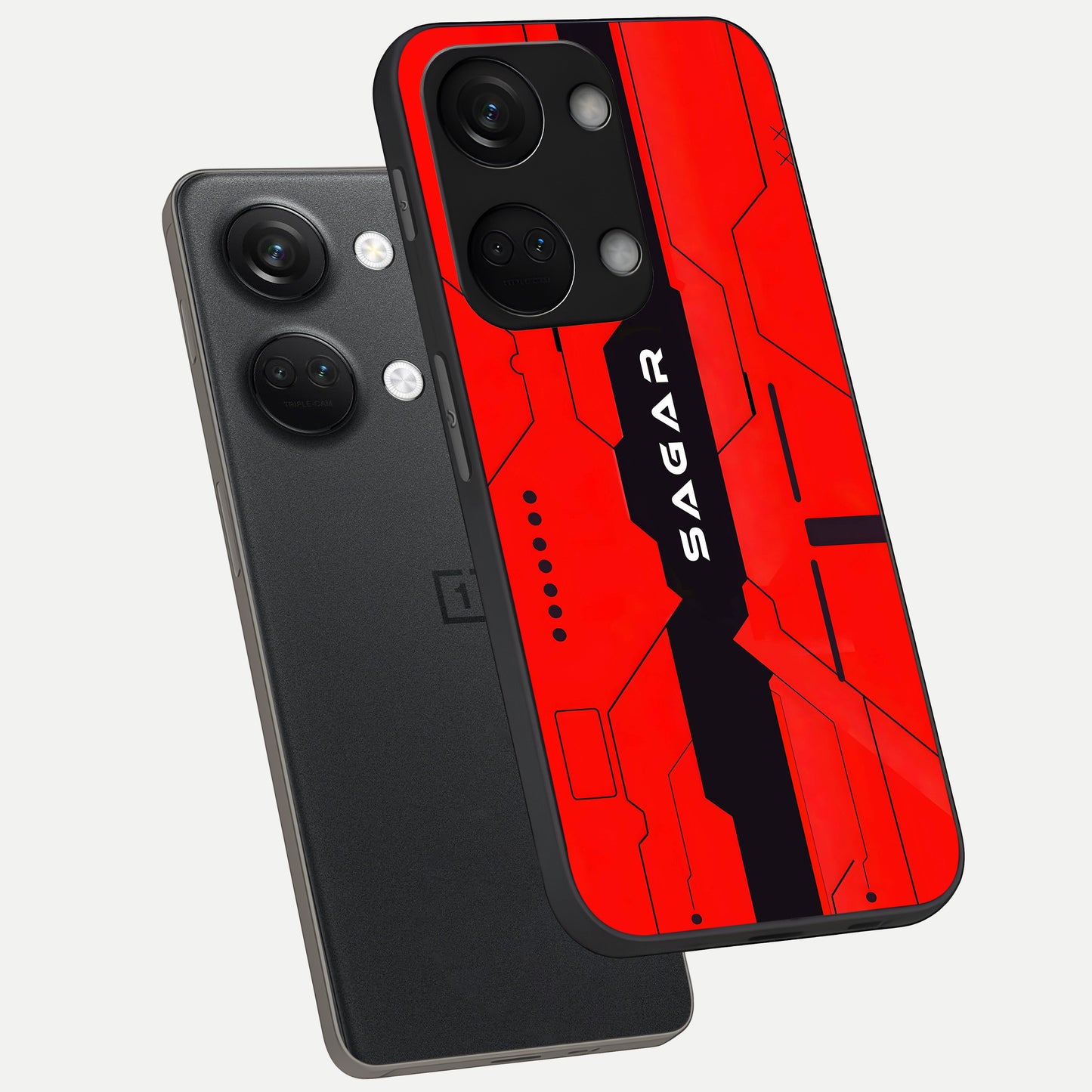  Voltage Rise CYBERPUNK Custom Name phone case For Oneplus Nord 3 showing premium custom name glass back cover