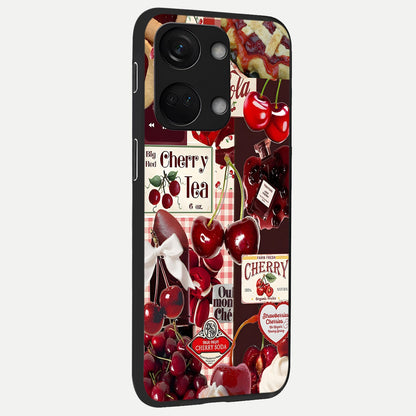  Aesthetic Cherry Tea back cover For Oneplus Nord 3 slim fit glass case with vibrant aesthetic design