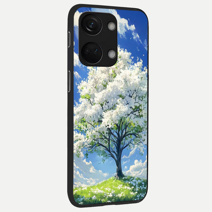  Blossom Sky Serenity back cover For Oneplus Nord 3 slim fit glass case with vibrant aesthetic design