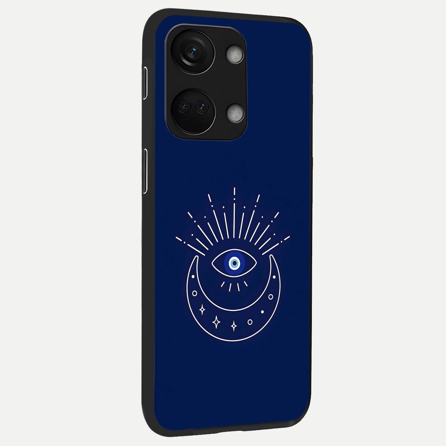  Blue Evil Eye back cover For Oneplus Nord 3 slim fit glass case with vibrant aesthetic design
