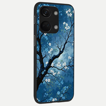  Blue Tree Serenity back cover For Oneplus Nord 3 slim fit glass case with vibrant aesthetic design