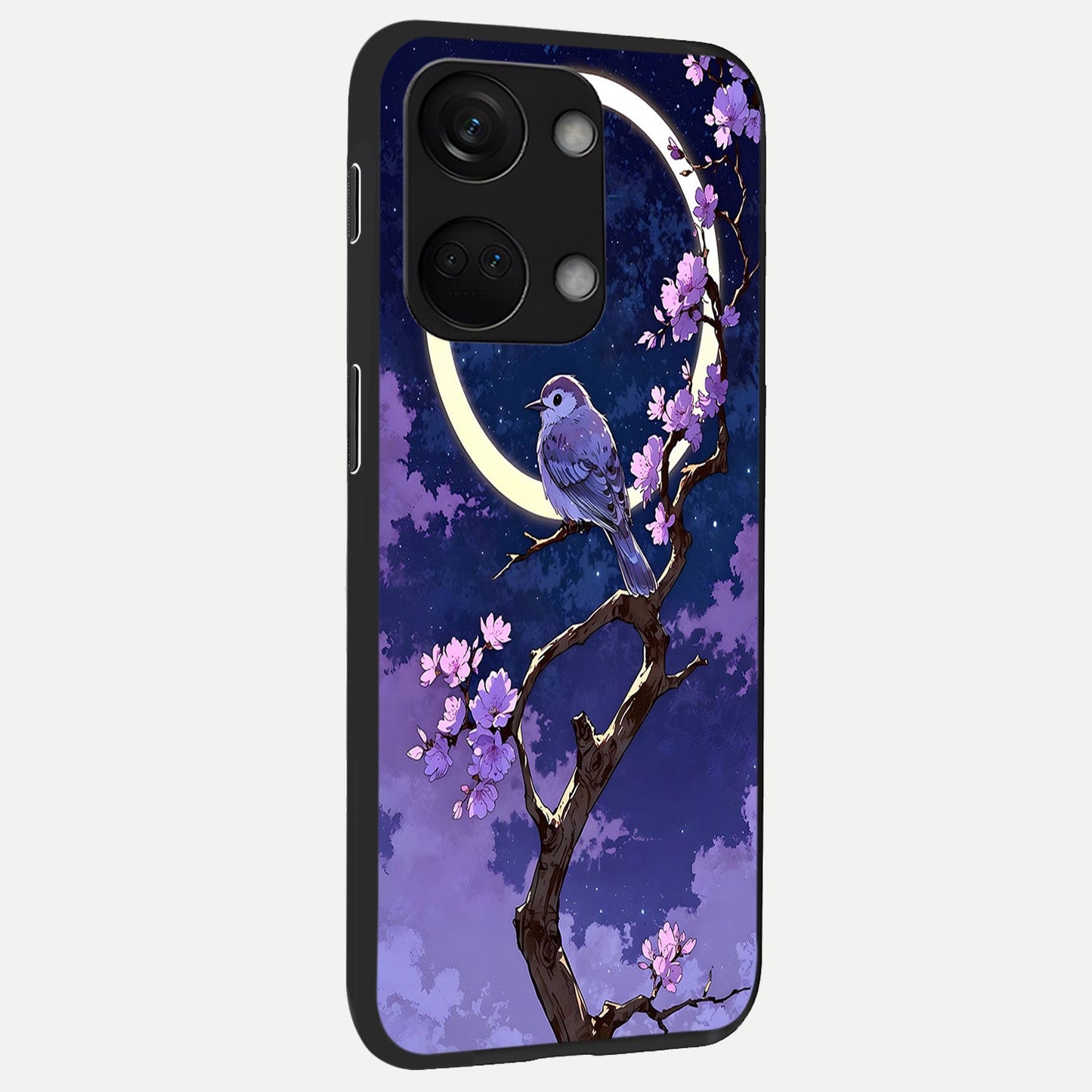  Celestial Bird Blossom back cover For Oneplus Nord 3 slim fit glass case with vibrant aesthetic design