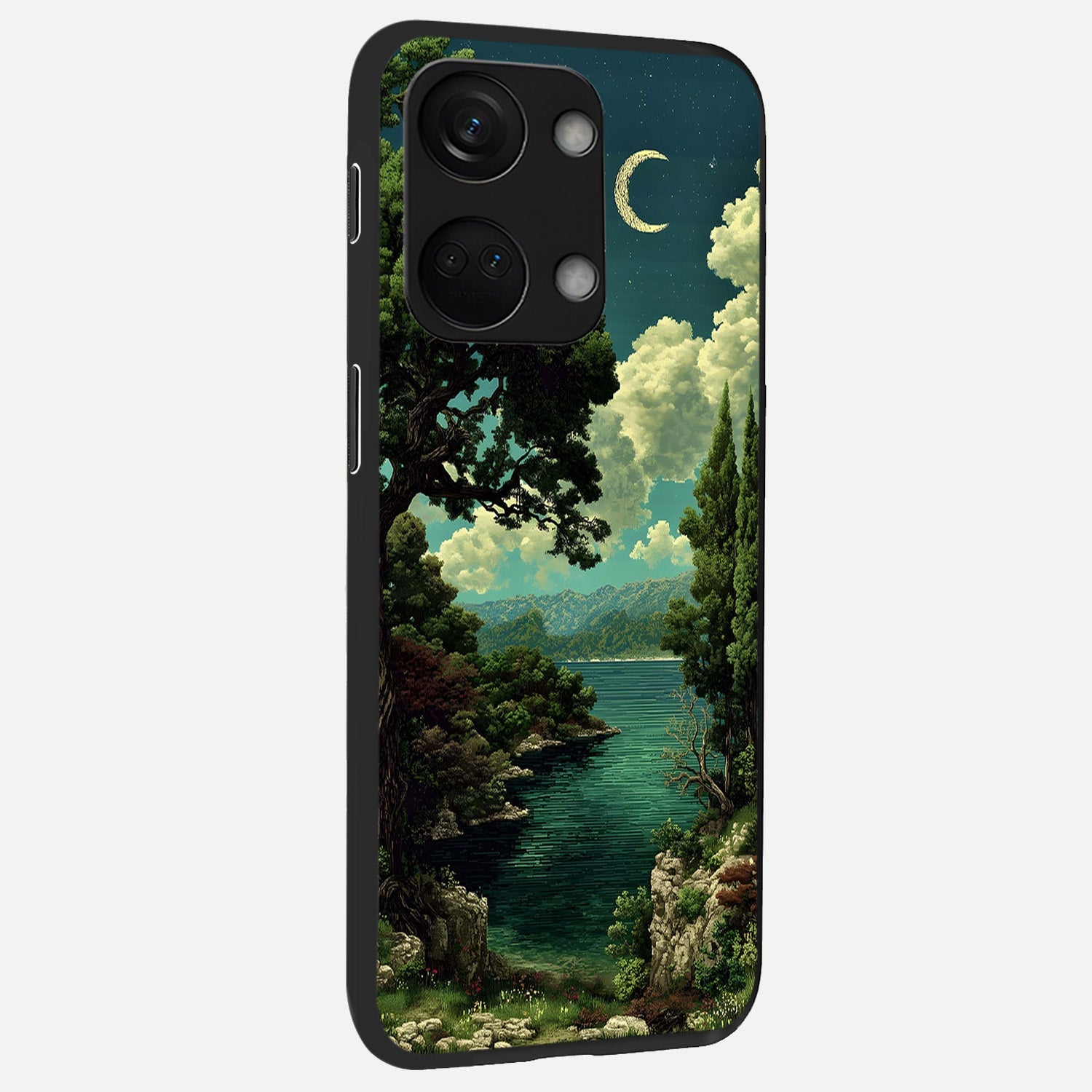  Celestial Lake Peace back cover For Oneplus Nord 3 slim fit glass case with vibrant aesthetic design