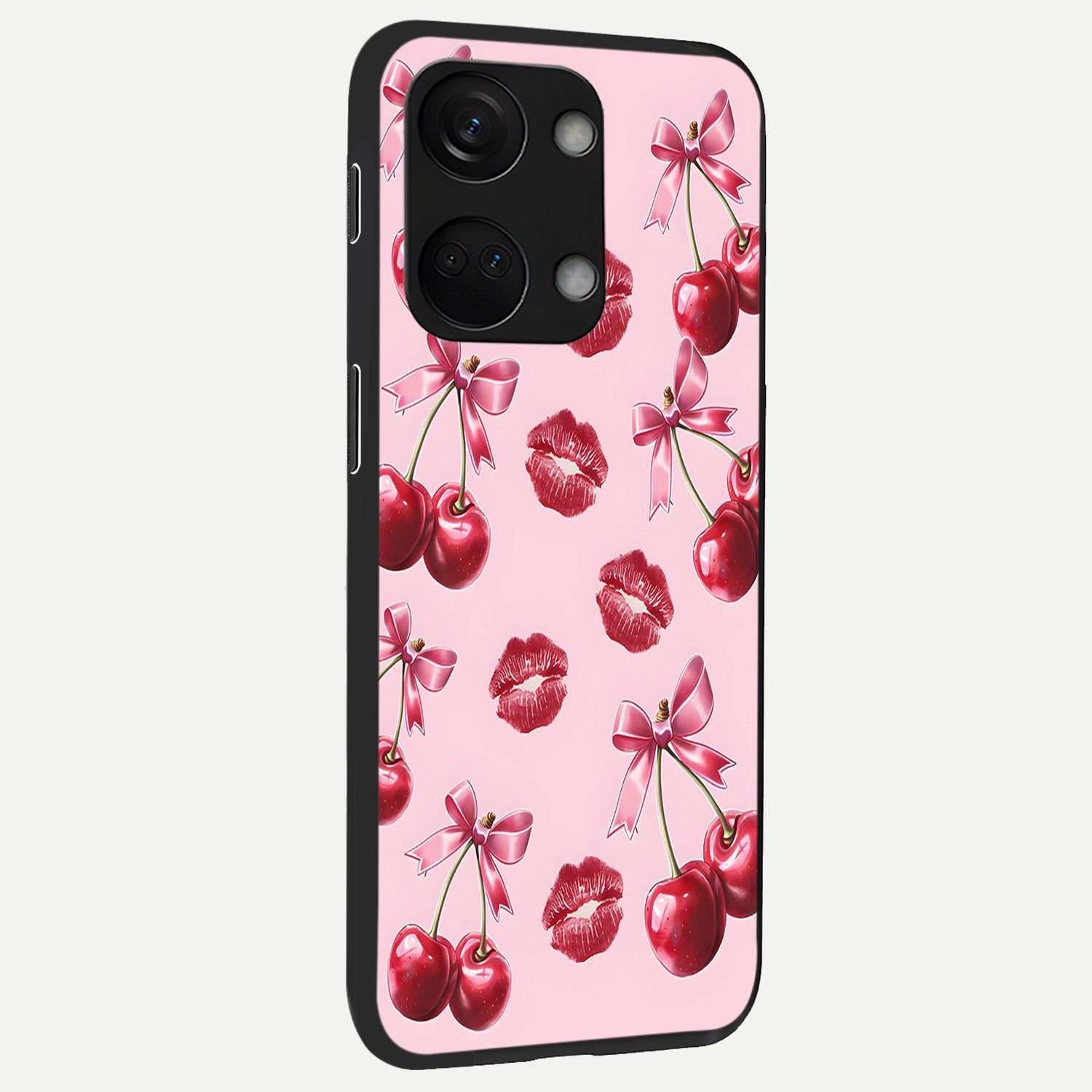  Cherry With Lips back cover For Oneplus Nord 3 slim fit glass case with vibrant aesthetic design