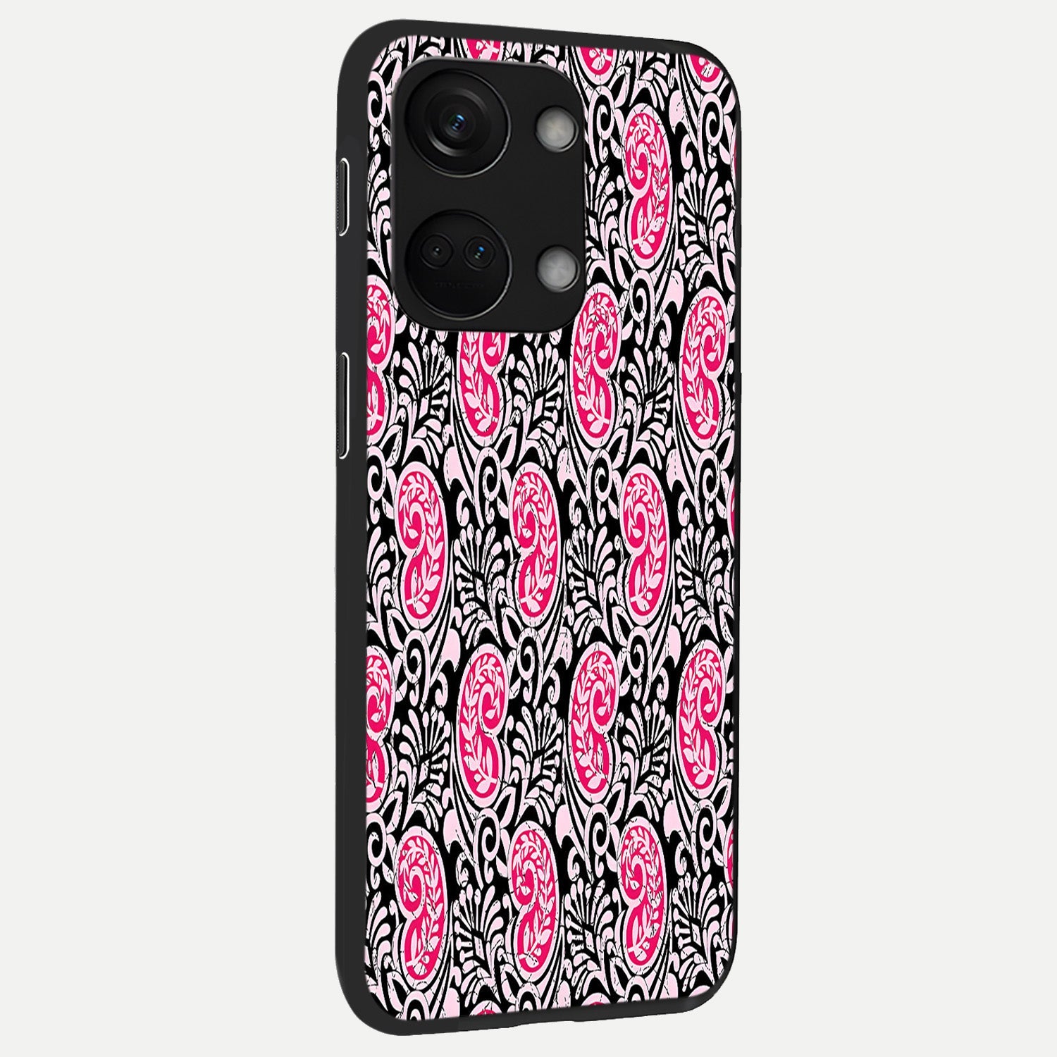  Crimson Paisley Charm back cover For Oneplus Nord 3 slim fit glass case with vibrant aesthetic design