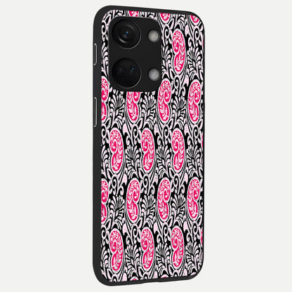  Crimson Paisley Charm back cover For Oneplus Nord 3 slim fit glass case with vibrant aesthetic design