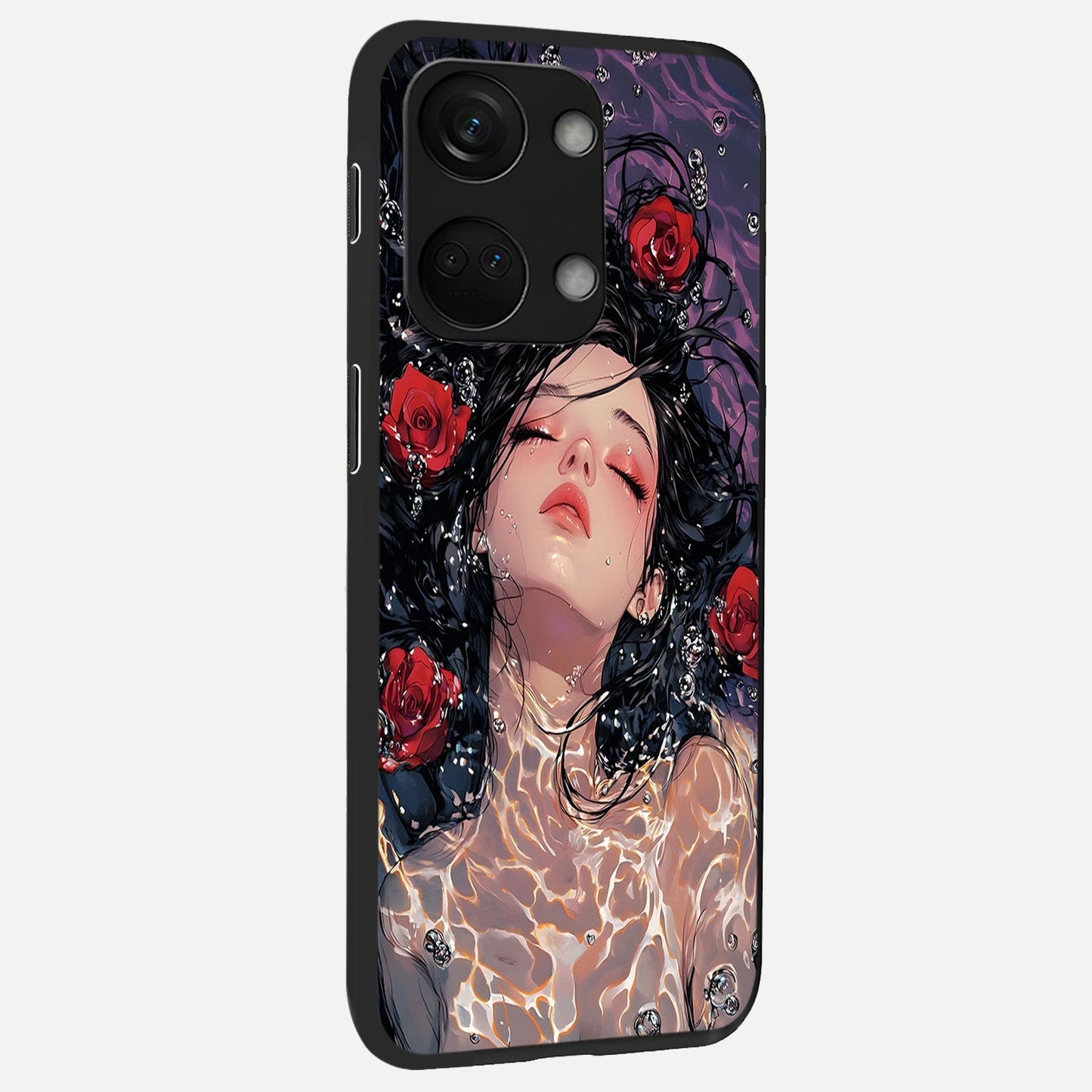  Crimson Rose Serenity back cover For Oneplus Nord 3 slim fit glass case with vibrant aesthetic design