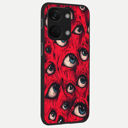  Crimson Watch Eyes back cover For Oneplus Nord 3 slim fit glass case with vibrant aesthetic design