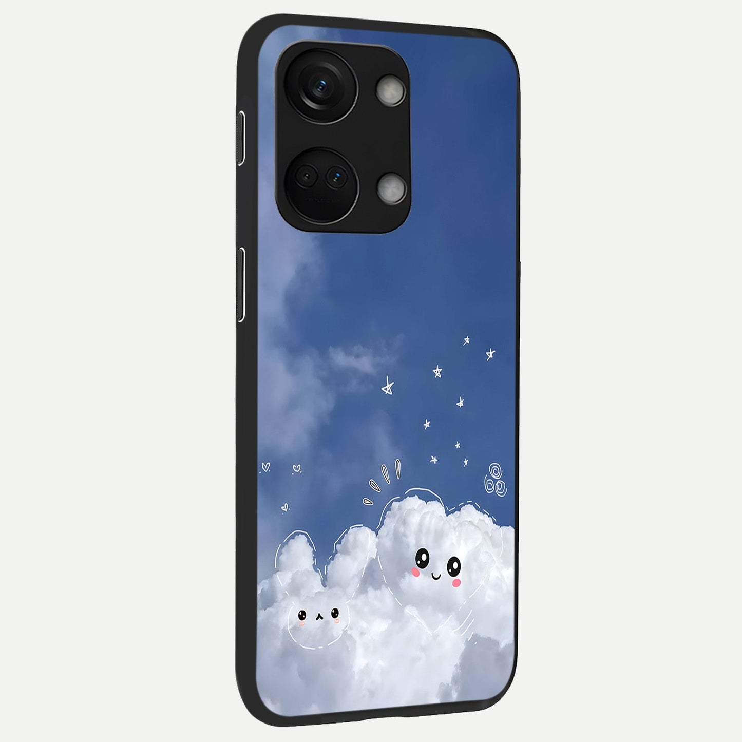  Cute Blossom Cloud back cover For Oneplus Nord 3 slim fit glass case with vibrant aesthetic design