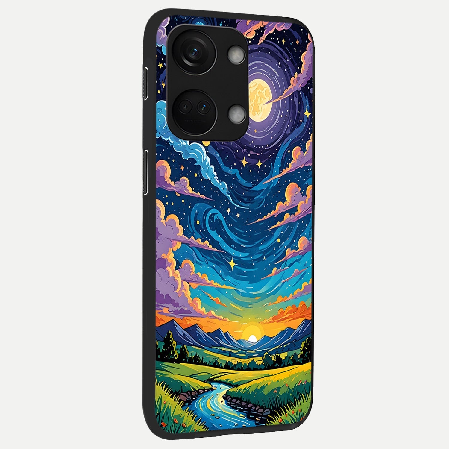  Dreamy Night Landscape back cover For Oneplus Nord 3 slim fit glass case with vibrant aesthetic design