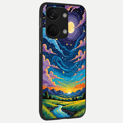  Dreamy Night Landscape back cover For Oneplus Nord 3 slim fit glass case with vibrant aesthetic design