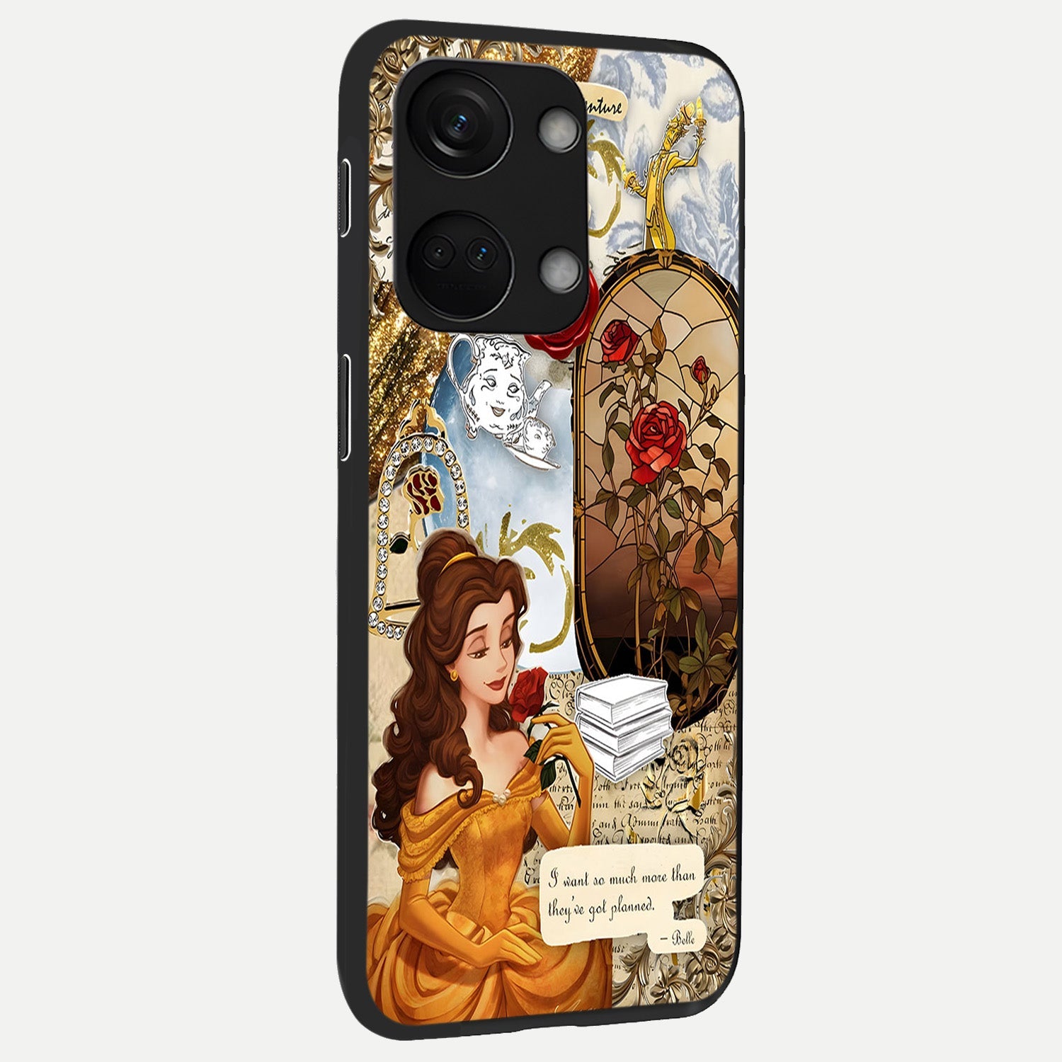  Golden Dream Belle back cover For Oneplus Nord 3 slim fit glass case with vibrant aesthetic design