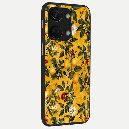  Golden Lemon Field back cover For Oneplus Nord 3 slim fit glass case with vibrant aesthetic design