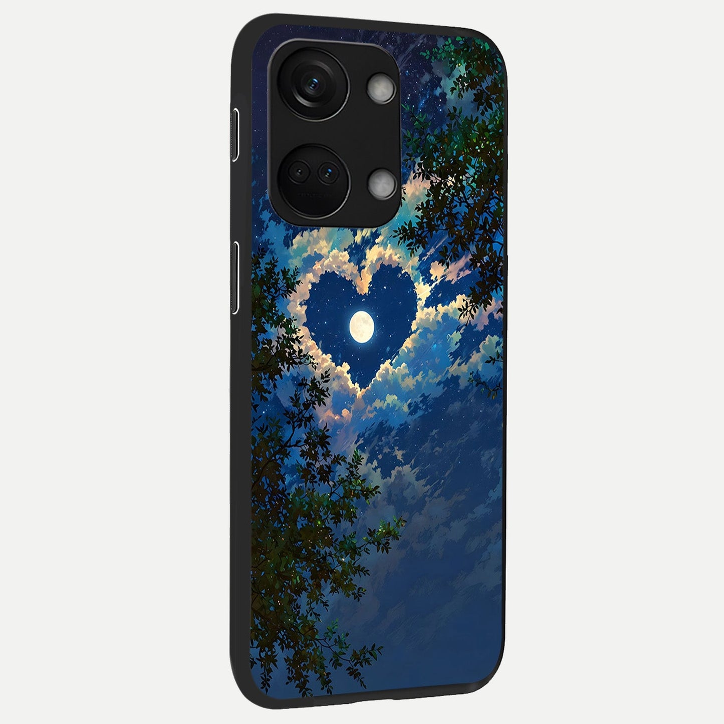  Heart With Moon Sky back cover For Oneplus Nord 3 slim fit glass case with vibrant aesthetic design