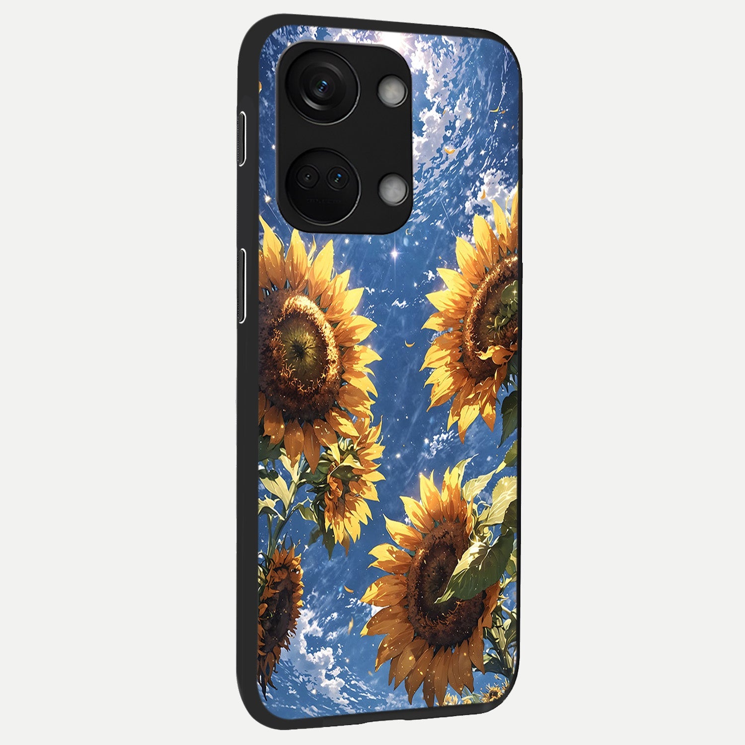  Heavenly Sunflower Rise back cover For Oneplus Nord 3 slim fit glass case with vibrant aesthetic design