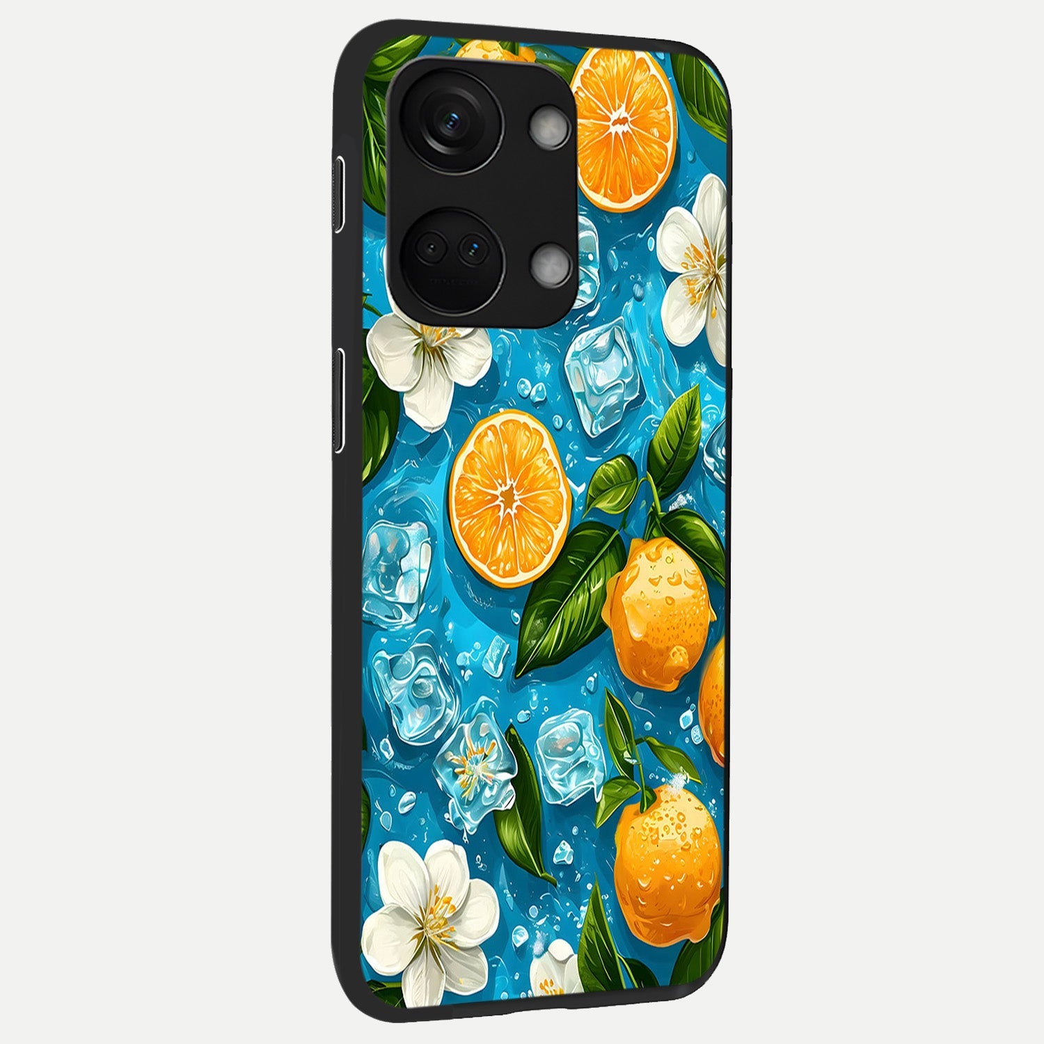  Ice Cube With Orange back cover For Oneplus Nord 3 slim fit glass case with vibrant aesthetic design