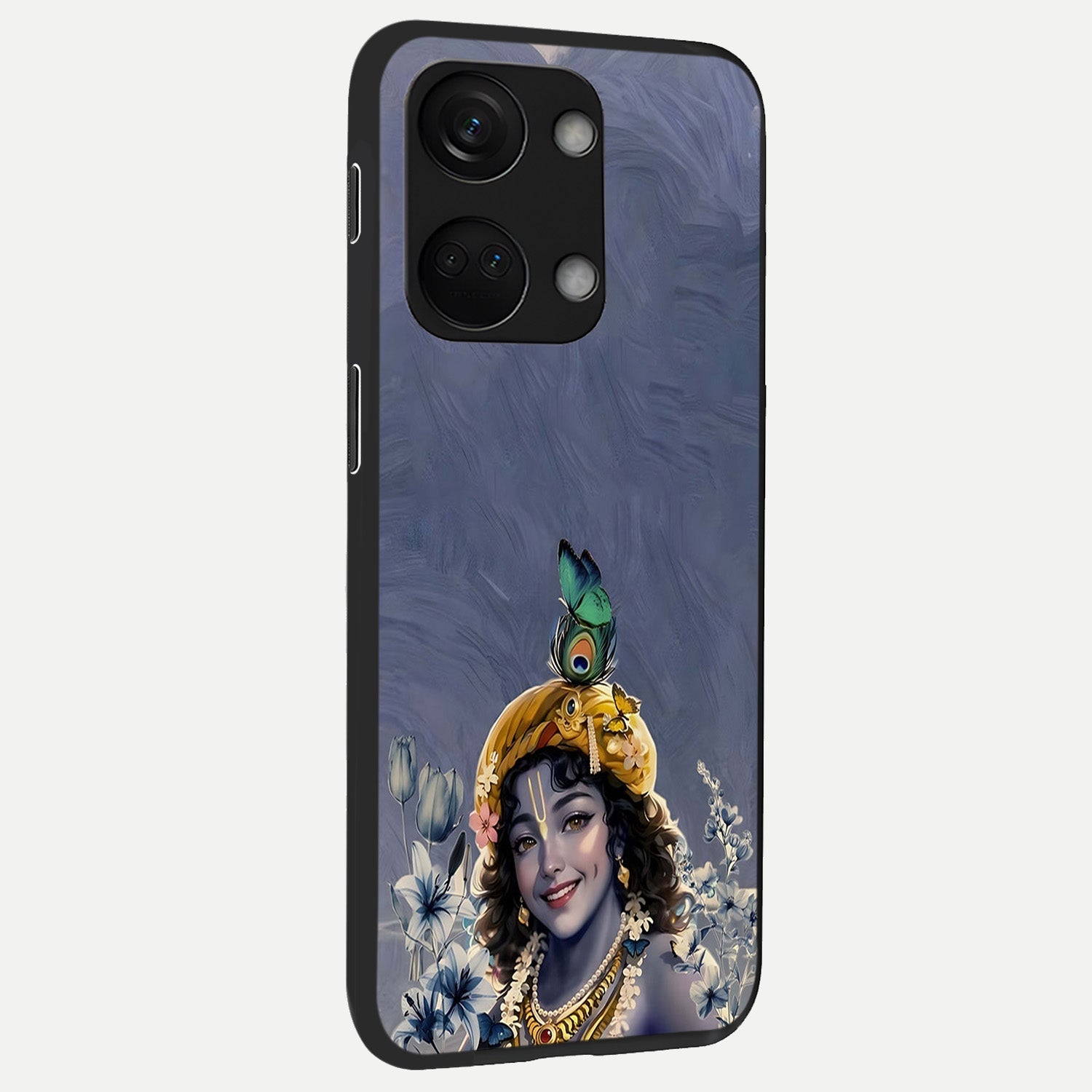  Lord Krishna back cover For Oneplus Nord 3 slim fit glass case with vibrant aesthetic design