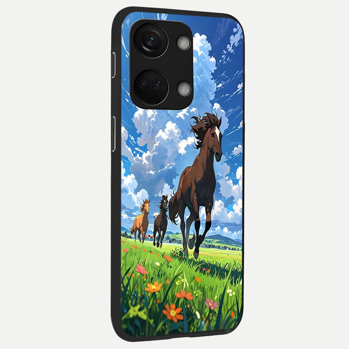  Majestic Horses Galloping back cover For Oneplus Nord 3 slim fit glass case with vibrant aesthetic design