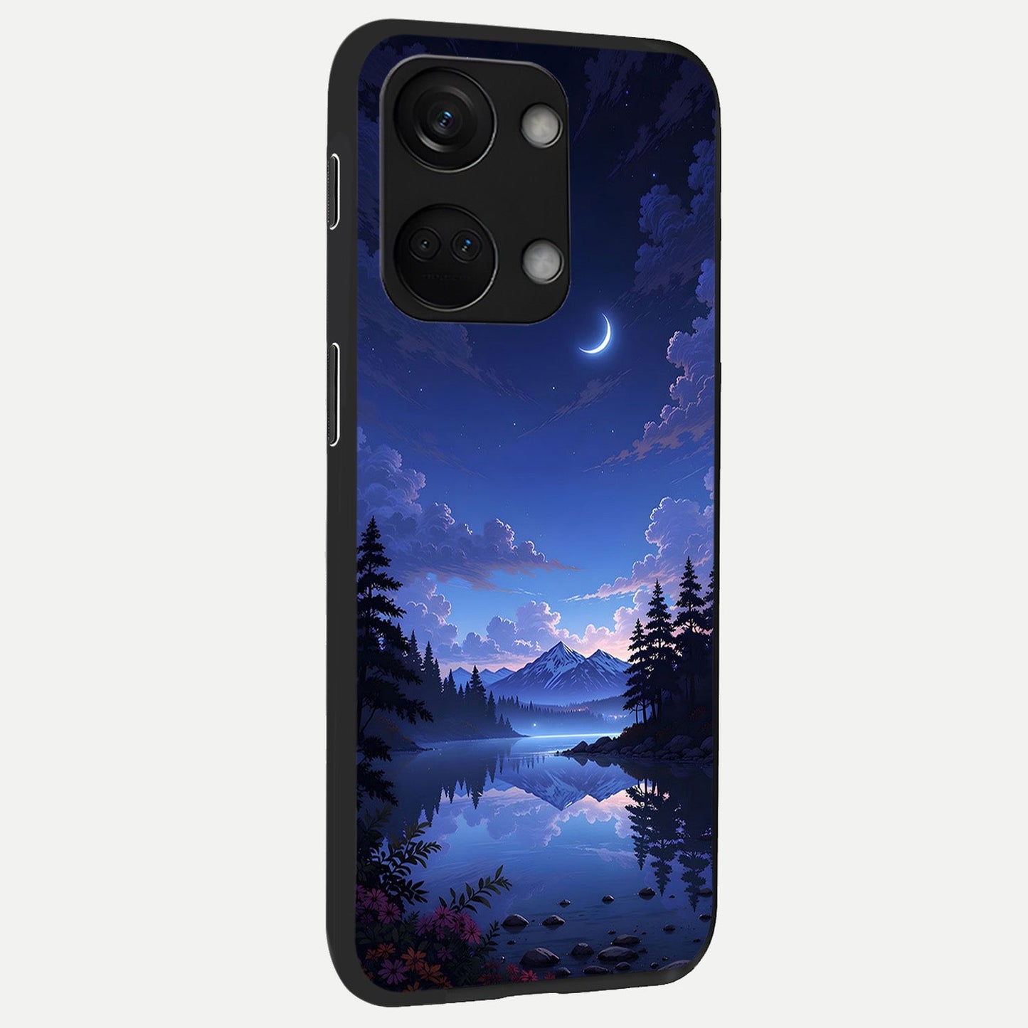  Midnight Lake Peace back cover For Oneplus Nord 3 slim fit glass case with vibrant aesthetic design