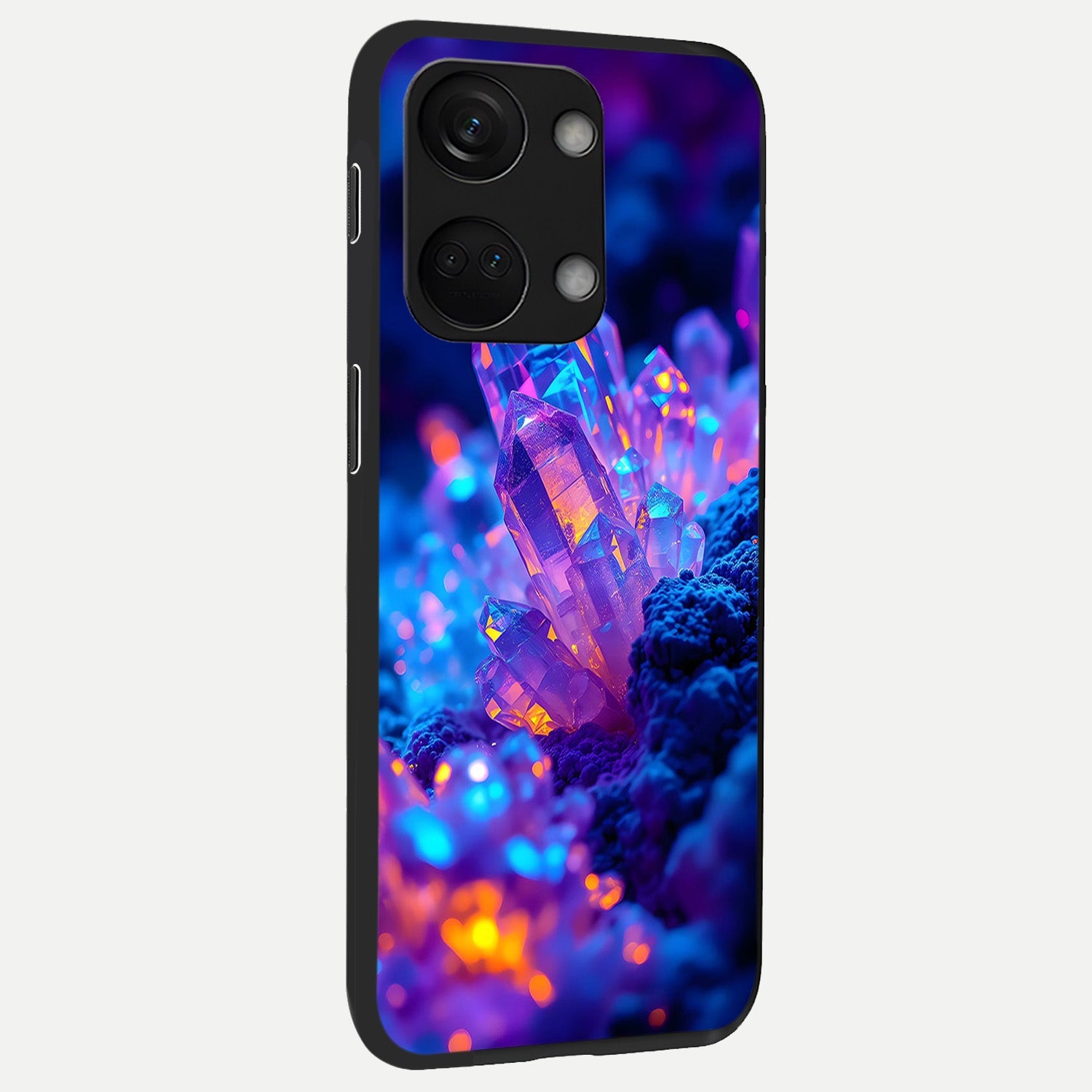  Neon Aura Shards back cover For Oneplus Nord 3 slim fit glass case with vibrant aesthetic design