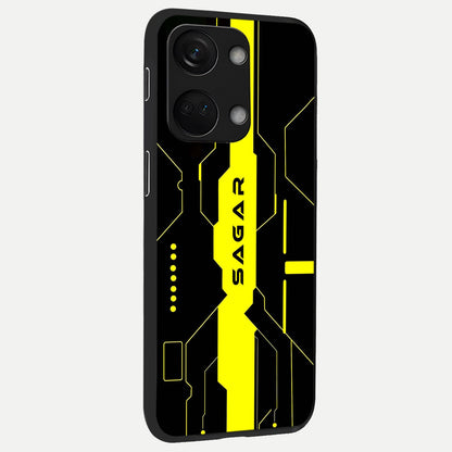  Neon CYBERPUNK Custom Name back cover For Oneplus Nord 3 slim fit glass case with vibrant aesthetic design